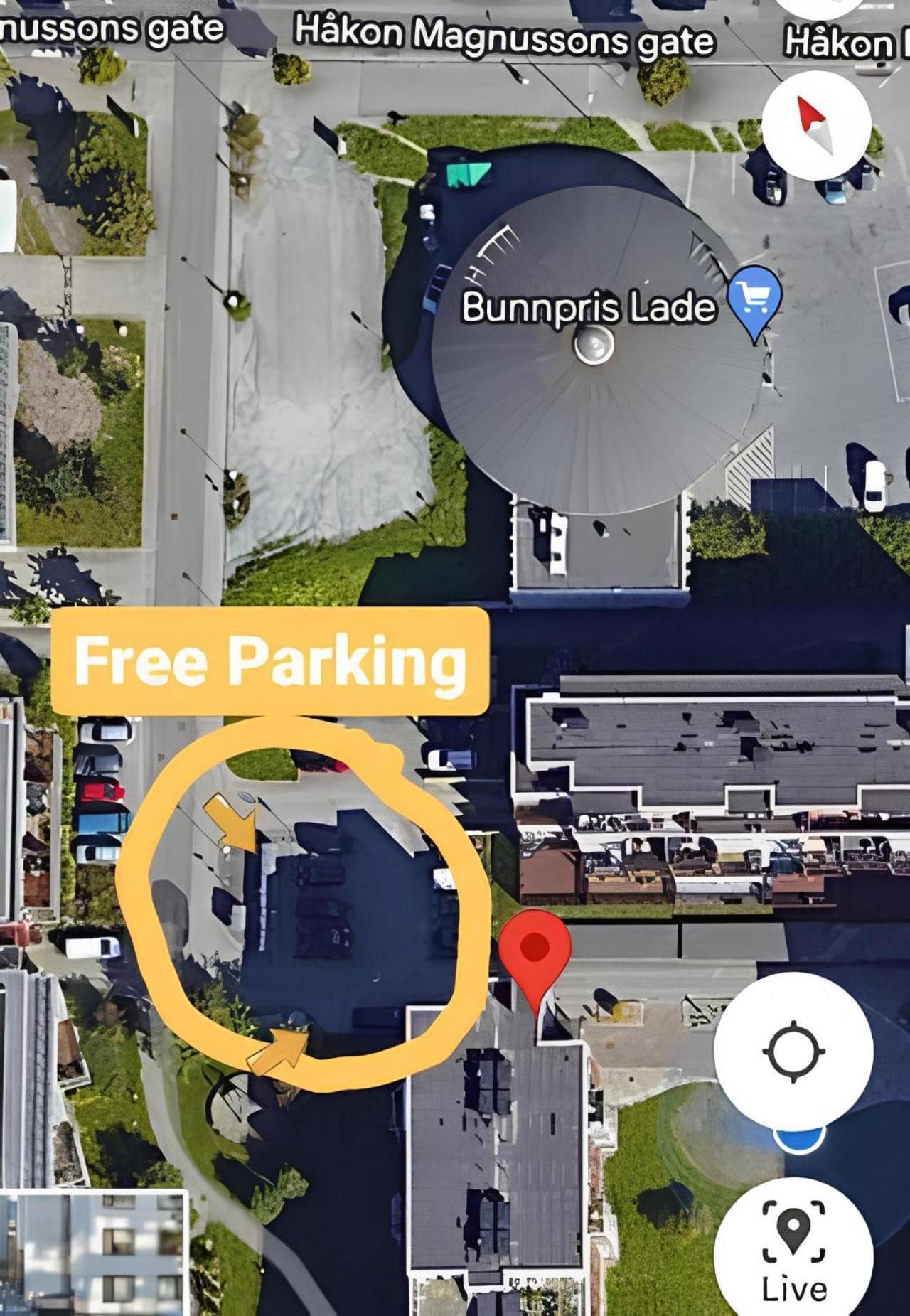 Moon Apartment Near The Centre ! Free Parking Available ! Trondheim Kültér fotó